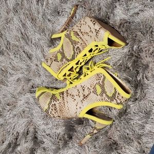 Snake pattern heels